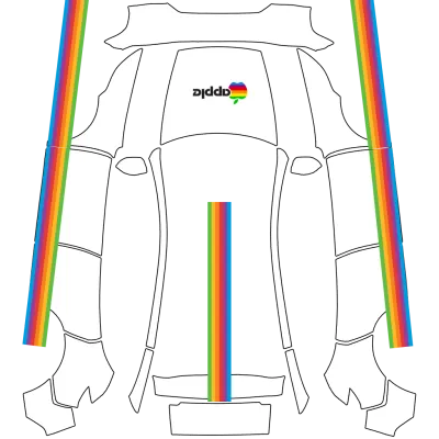 클래식 애플 프라이드 (Classic Apple Pride) – 테슬라 Model Y 랩핑