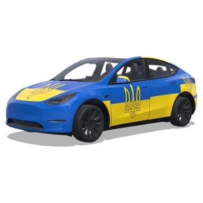 烏克蘭國旗三叉戟全表面 – 特斯拉 Model Y 塗裝