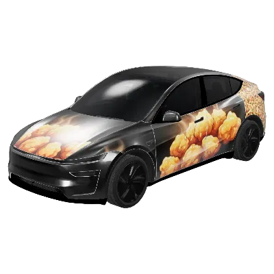 Панда и курица (Panda Orange Chicken) – оклейка Tesla Model Y