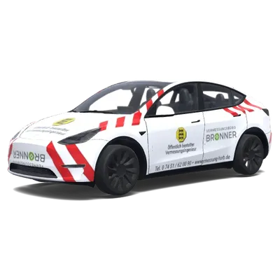 Rotstreifen-Folierung – Tesla Model Y Wrap