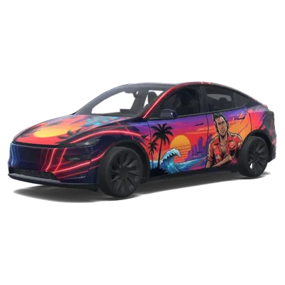 Miami Vice GTA – Tesla Model Y Wrap