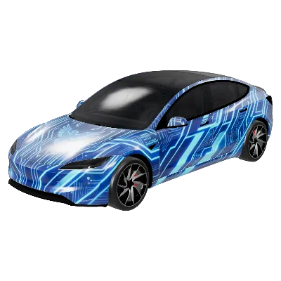 Cybernetic Guardian Wrap – Tesla Model 3 wrap