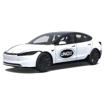 Weiß mit Logo – Tesla Model 3 Wrap