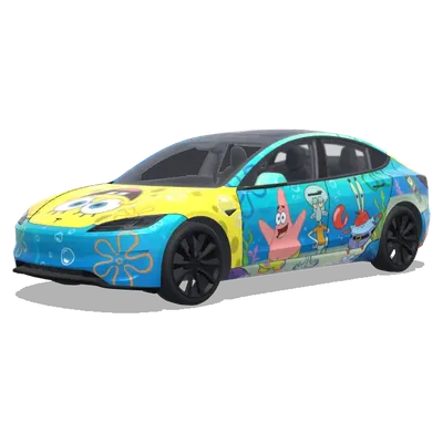 Губка Боб (spongebob) – оклейка Tesla Model 3