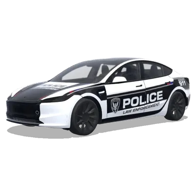 黑白警用執法 – 特斯拉 Model 3 塗裝