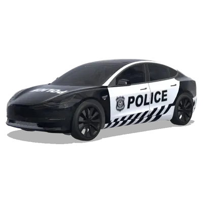 Чёрно-белая полиция – оклейка Tesla Model 3