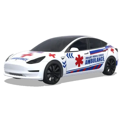 藍色條紋生命之星救護車 – 特斯拉 Model 3 塗裝