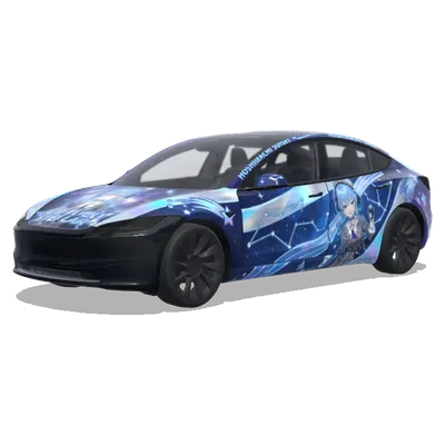 호시마치 스이세이 이타샤 (星街すいせい 痛車) – 테슬라 Model 3 랩핑