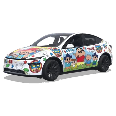 Крейон Синтян (Crayon Shin-chan cartoon style) – оклейка Tesla Model Y