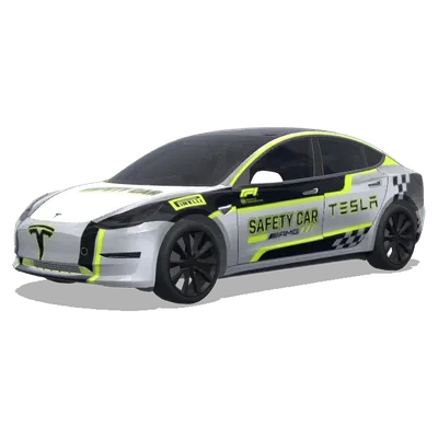 F1 Safety Car Tesla (f1 safety car design with tesla wording) – оклейка Tesla Model 3