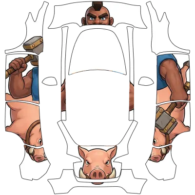 Clash Royale Hog Rider – Tesla Model Y wrap