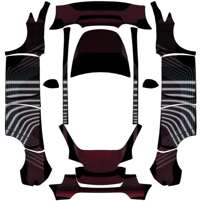 Zèbre Giga Rouge (Giga Zebra red) – covering Tesla Model Y