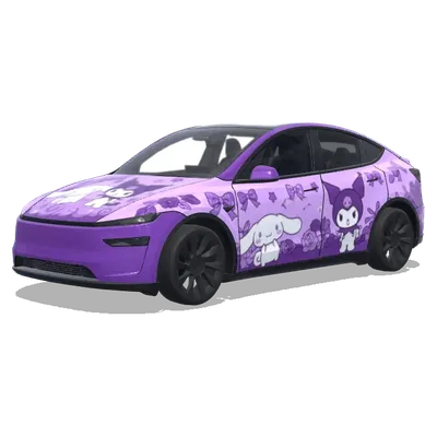 Cinnamoroll und Kuromi (cinnamoroll and kuromi. Colors: purple.) – Tesla Model Y Wrap