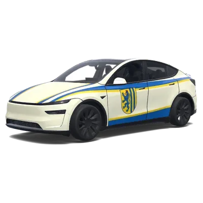 Leipziger Taxi Folierung (Erstell mir eine Folierung für ein Leipziger Taxi.) – Tesla Model Y Wrap