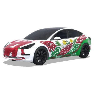 威爾士主題皮膚 – 特斯拉 Model 3 塗裝