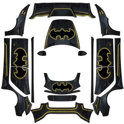 배트모빌 노란색과 검은색 (Batmobile yellow and black) – 테슬라 Model 3 랩핑