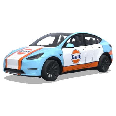 海湾石油蓝橙经典赛车涂装 – 特斯拉 Model Y 涂装