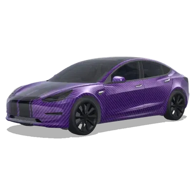 紫色碳纖維條紋 – 特斯拉 Model 3 塗裝