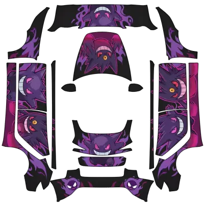 ポケモン ゲンガー (Pokemon - Gengar) – テスラ Model 3 ラッピング