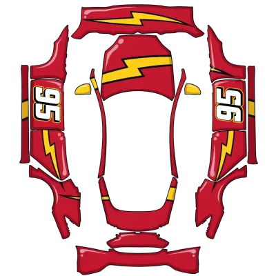 Flash McQueen (Lighting McQueen) – covering Tesla Model S