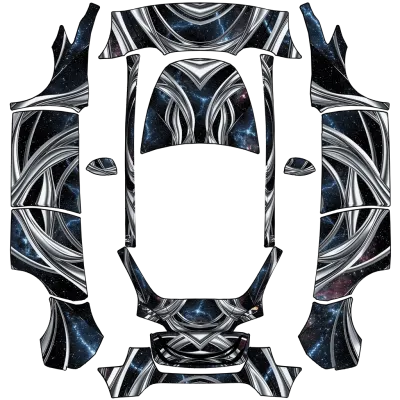 Silberne Galaxie (silver galaxy) – Tesla Model Y Wrap