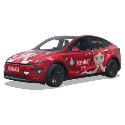 Crybaby с красным дизайном (pop mart's crybaby with red design) – оклейка Tesla Model Y