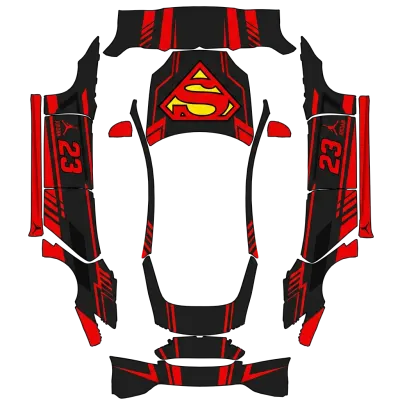 Superman Rouge 23 (Superman red twenty three) – covering Tesla Model S