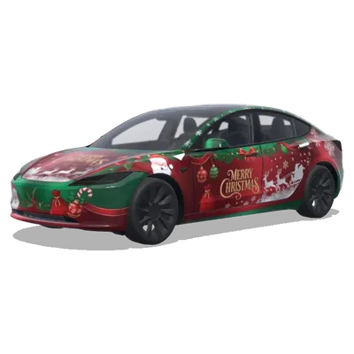 Weihnachtsmann-Folierung – Tesla Model 3 Wrap