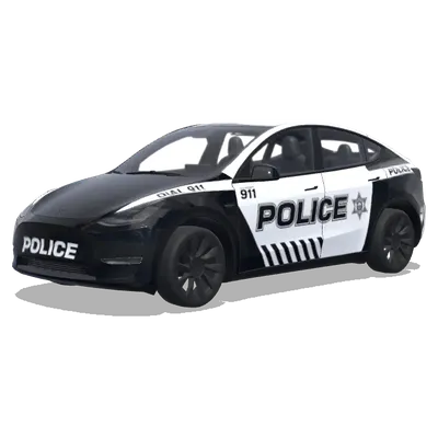 Чёрно-белая полицейская звезда – оклейка Tesla Model Y