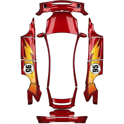 Klassischer Rennwagen (classic racer) – Tesla Model X Wrap