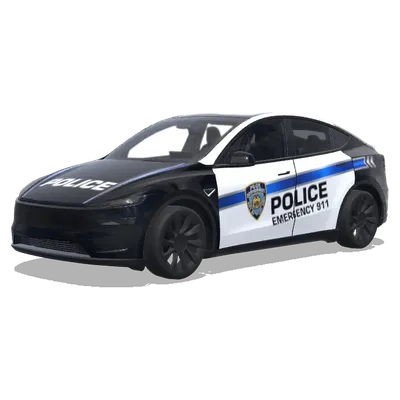 Полицейская полоса синего цвета – оклейка Tesla Model Y