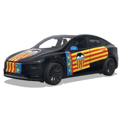 Валенсия Сеньера на черном – оклейка Tesla Model Y