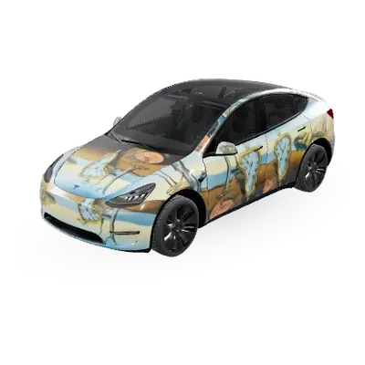 Schmelzende Uhren (Melting clocks) – Tesla Model Y Wrap