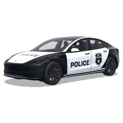 Чёрно-белая городская полиция – оклейка Tesla Model 3