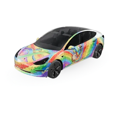 自閉症啓発 (AutismAwareness) – テスラ Model 3 ラッピング