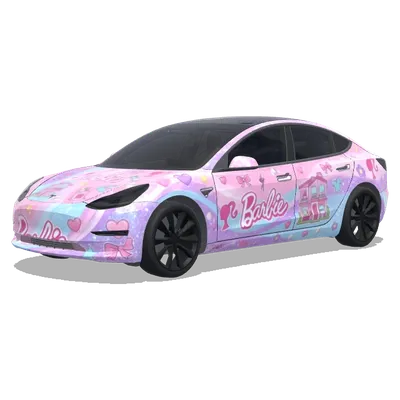 barbie as a girl theme. make it cute – Tesla Model 3 wrap