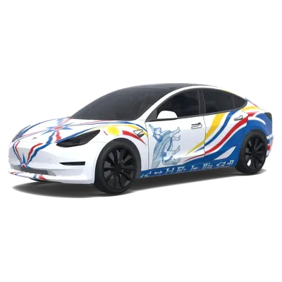 Флаг Ассирии – оклейка Tesla Model 3