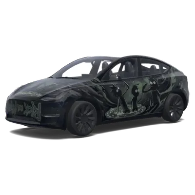 Rick and Morty wrap. Colors: black. – Tesla Model Y wrap