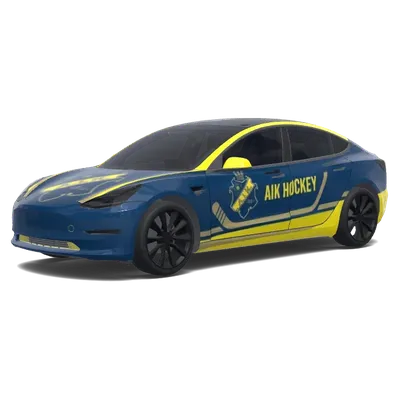 AIK Hockey Blue and Yellow – Tesla Model 3 wrap