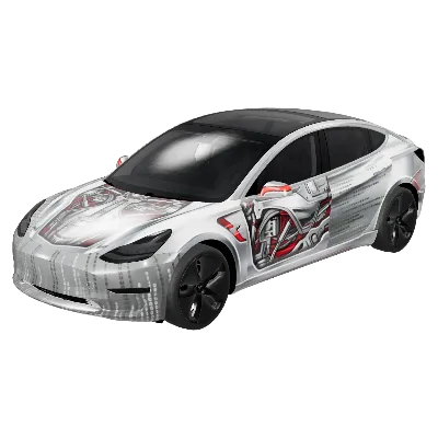 크롬 사이버펑크 모델 3 구형 (Chrome Cyberpunk - Model 3 Pre-2024 (Original)) – 테슬라 Model 3 랩핑