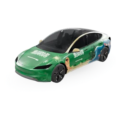 Национальный день Саудовской Аравии (Saudi National Day) – оклейка Tesla Model 3