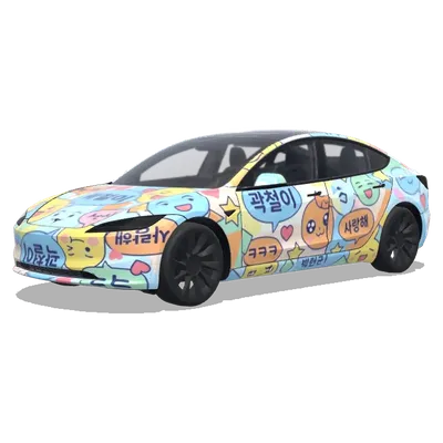Квак Чхори эмодзи (곽철이 이모티콘으로 생성해줘) – оклейка Tesla Model 3