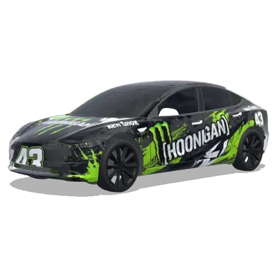 Hoonigan Monster 43 (Hoonigan кен блок, monster, 43) – оклейка Tesla Model 3