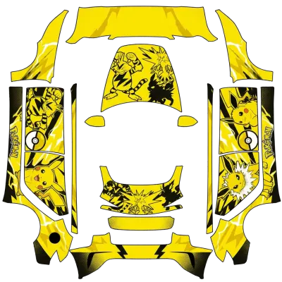 ポケモン 黄黒 (pokemon yellow and black color) – テスラ Model 3 ラッピング