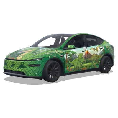 Grünes Dino-Thema (绿色恐龙主题) – Tesla Model Y Wrap