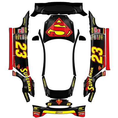 Superman Course 23 (Superman race car 23) – covering Tesla Model S