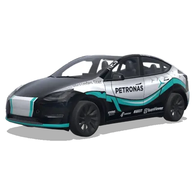 F1 auto Mercedes – Tesla Model Y wrap