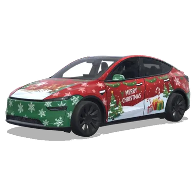 Weihnachtsbaum-Folierung – Tesla Model Y Wrap