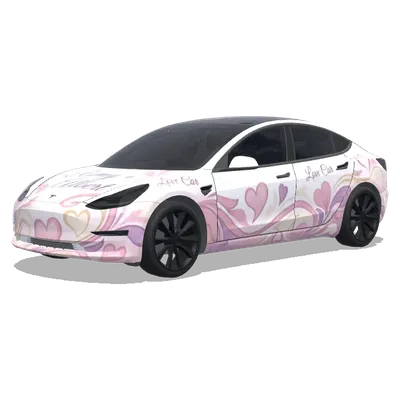 romy and albert love car – Tesla Model 3 wrap