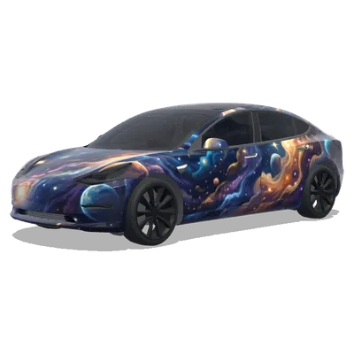 Künstlerischer Weltraum (Artistic Space) – Tesla Model 3 Wrap